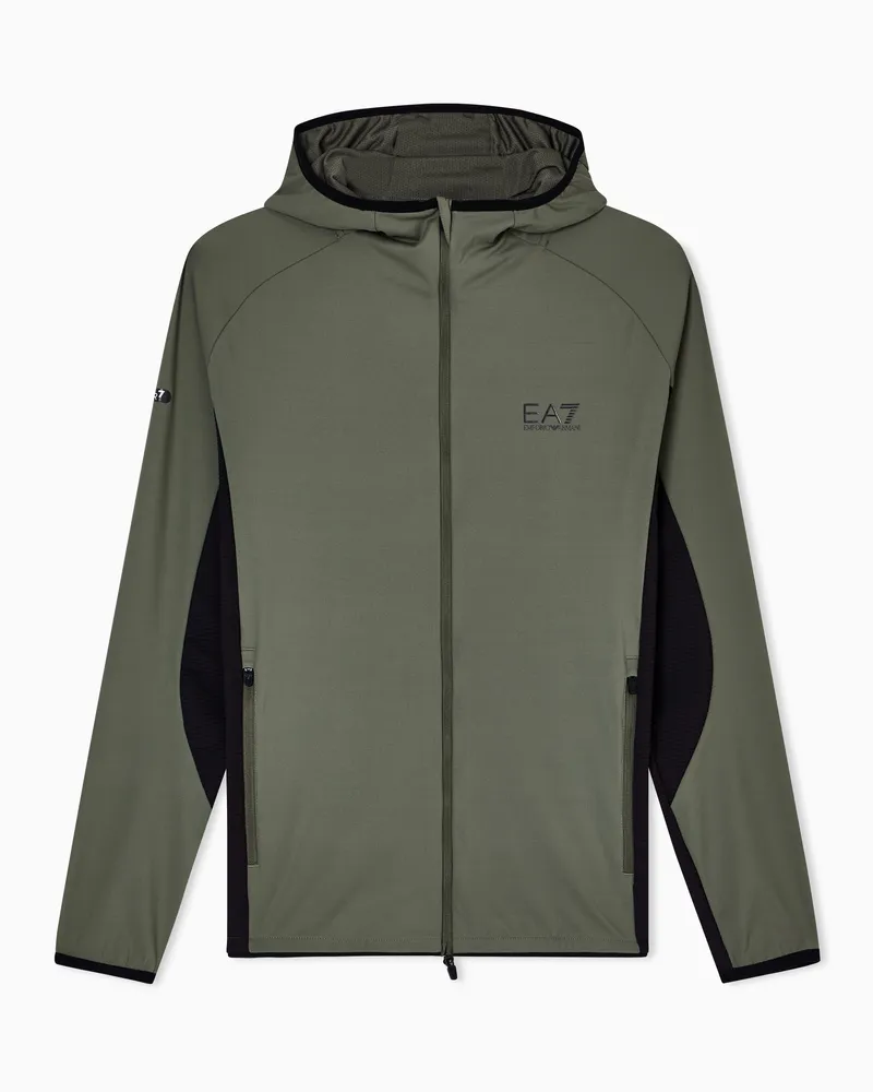 EA7 Kapuzen-Sweatshirt Dynamic Athlete aus Funktionsgewebe VIGOR7 Grün