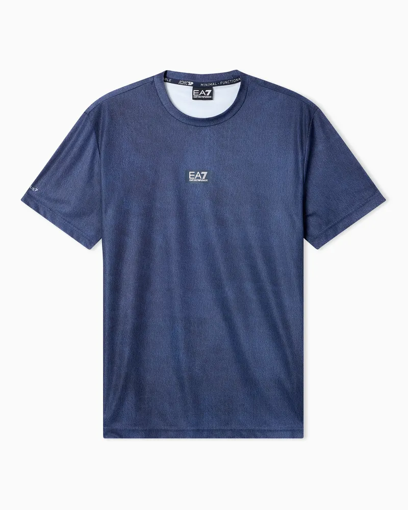 EA7 Regular Fit T-Shirts Blau