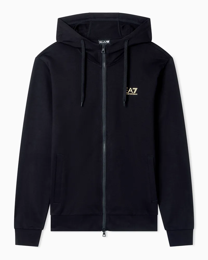 EA7 Core Identity Sweatshirt mit Rundhalsausschnitt aus Baumwolle Schwarz