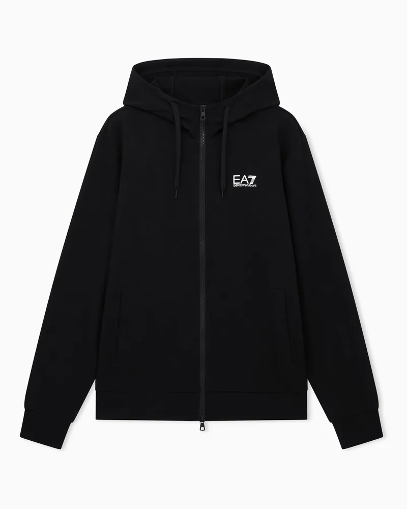 EA7 Core Identity Sweatshirt mit Rundhalsausschnitt aus Baumwolle Schwarz