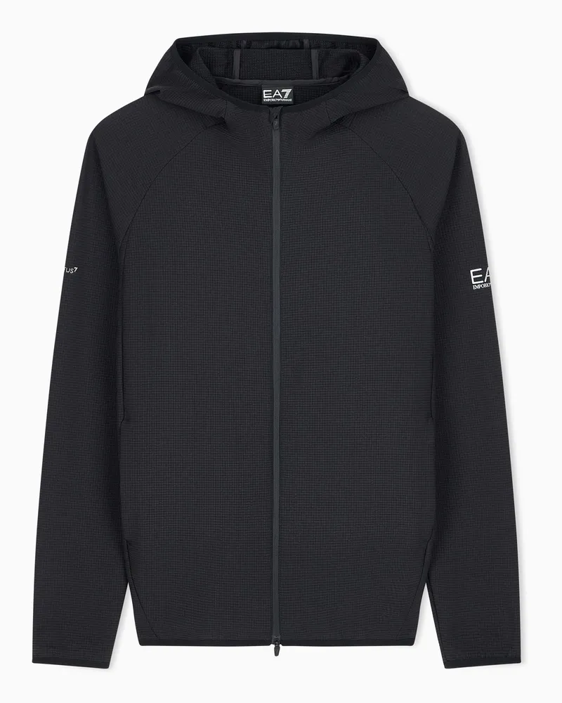 EA7 Sweatjacke Ventus 7 normale Passform atmungsaktiv Schwarz