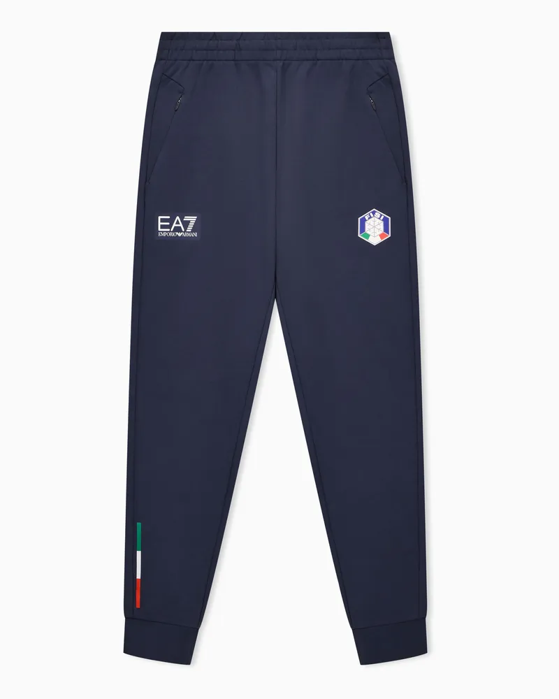EA7 Jogginghose der FISI-Kollektion aus Natural VENTUS7 Blau