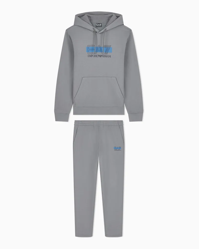 EA7 Trainingsanzug Visibility aus Baumwolljersey mit Kapuze Grau