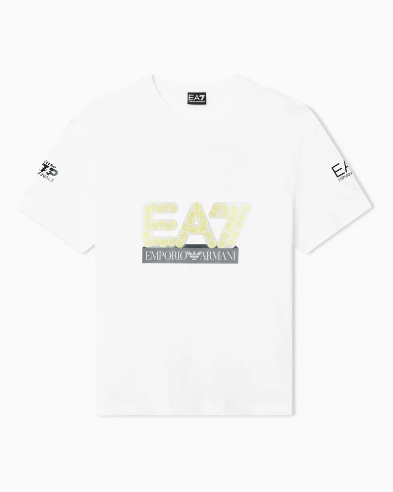 EA7 Nitto ATP Finals – Maxi-Logo-T-Shirt mit Rundhalsausschnitt Weiß