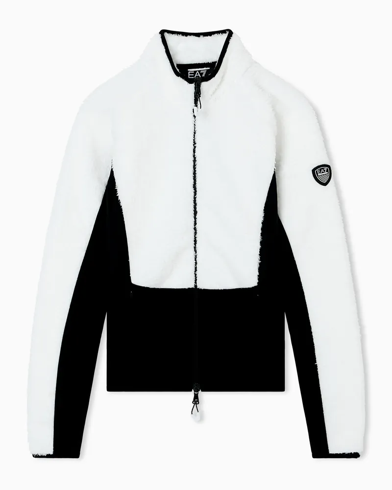EA7 Technisches Skifleece mit Stoffeinsätzen mit Teddy-Effekt Weiß
