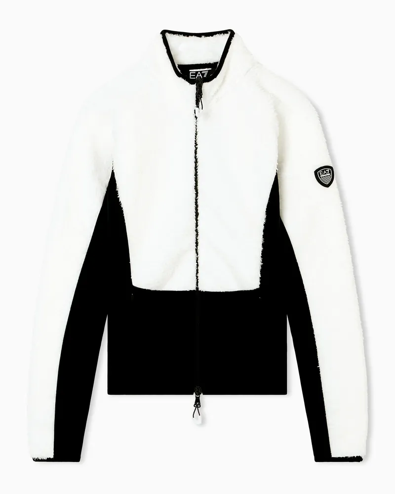 EA7 Technisches Skifleece mit Stoffeinsätzen mit Teddy-Effekt Weiß