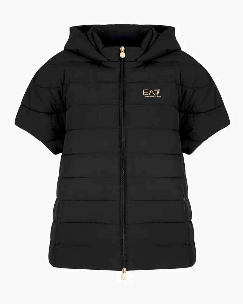 EA7 Core Lady Kapuzen-Jacke aus Nylon Schwarz