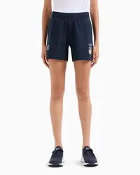 EA7 Italia Team Paris 2024 Bermudashorts Für Damen Aus Natural Ventus7-funktionsgewebe Blau