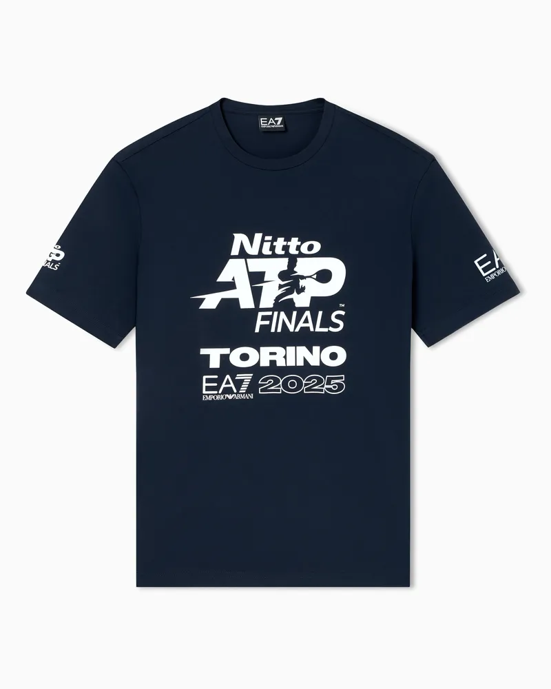 EA7 Nitto ATP Finals T-Shirt mit Rundhalsausschnitt und Event-Logo Marineblau