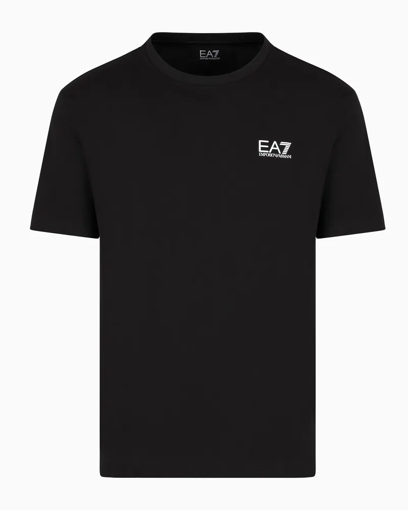 EA7 Core Identity T-Shirt aus Pima-Baumwolle Schwarz