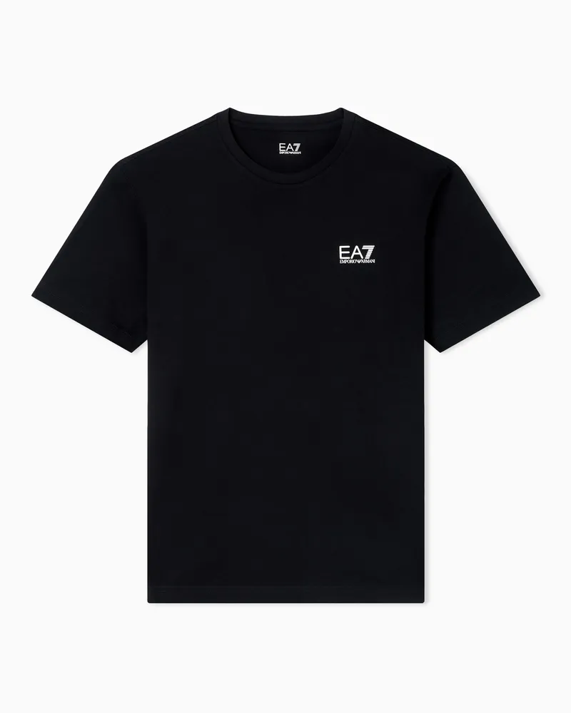 EA7 Core Identity T-Shirt aus Pima-Baumwolle Schwarz