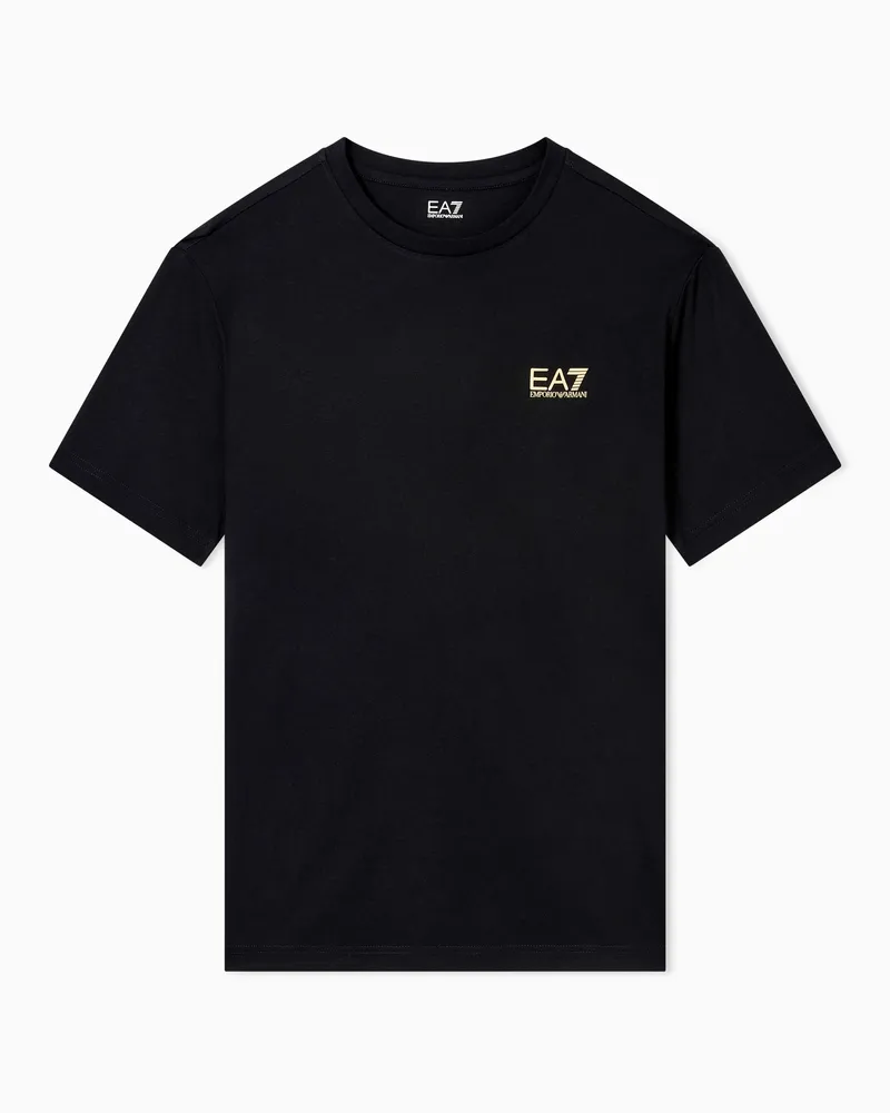 EA7 Core Identity T-Shirt aus Pima-Baumwolle Schwarz