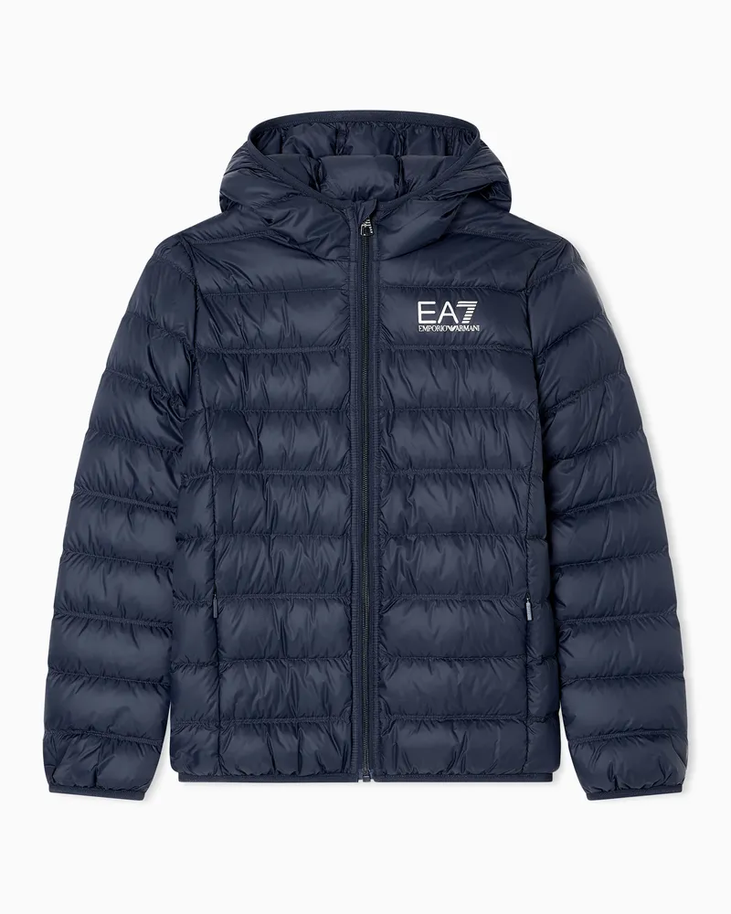 EA7 Core Identity Boy packbare Daunenjacke Marineblau