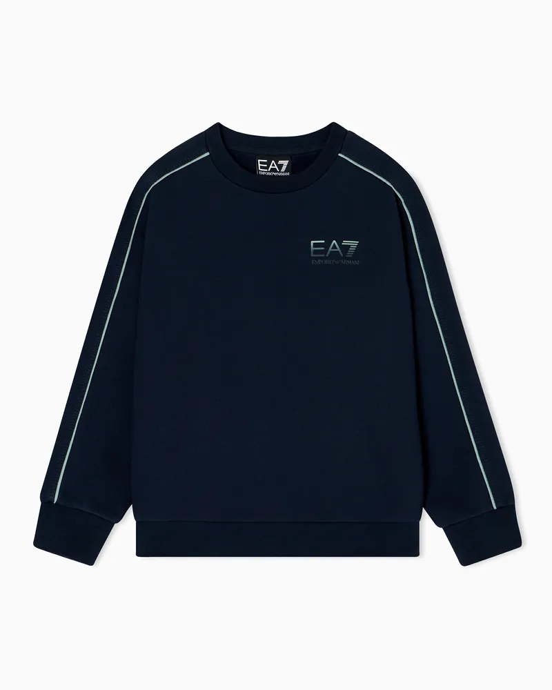 EA7 ASV Visibility Boy Sweatshirt mit Rundhalsausschnitt aus einer Bio-Baumwollmischung Marineblau
