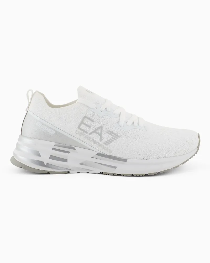 EA7 Crusher Distance Knit Sneaker Weiß
