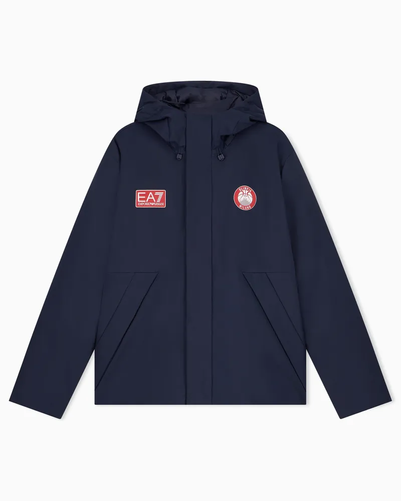 EA7 Armani Olimpia Milano Wattierte Jacke aus winddichtem Funktionsgewebe Marineblau