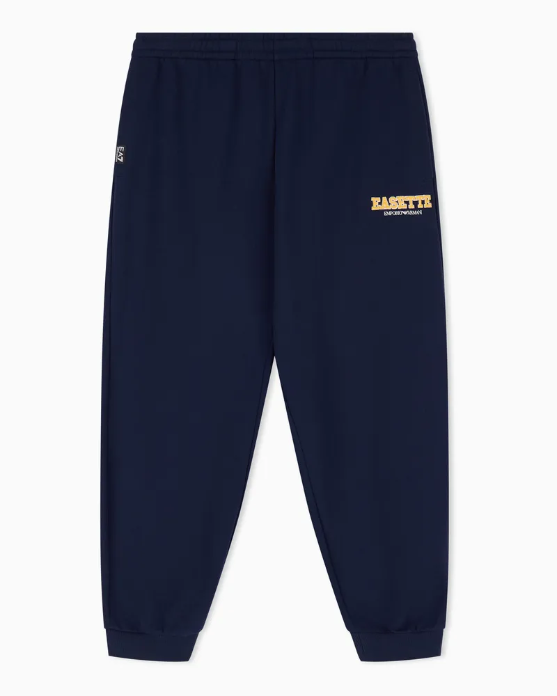 EA7 Oversize-Jogginghose Logo Series aus Baumwolljersey Marineblau
