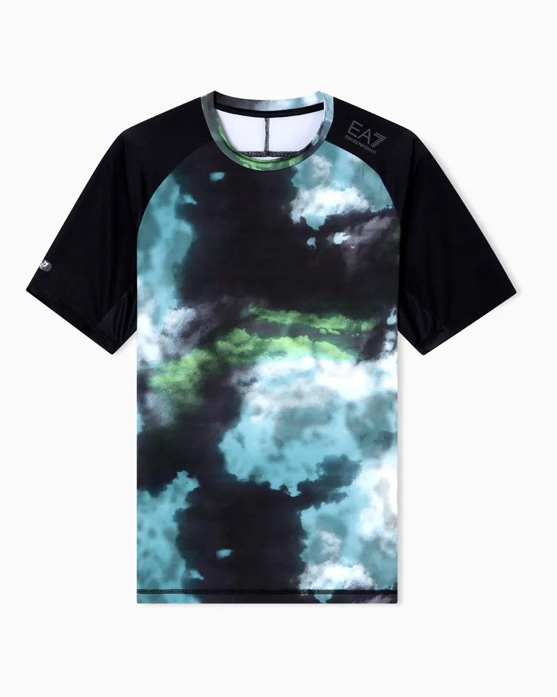 EA7 Dynamic Athlete T-Shirt mit Print, gefertigt aus VIGOR7-Funktionsgewebe Mehrfarbig