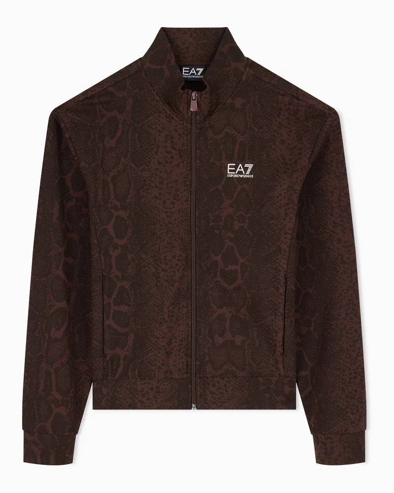 EA7 Sweatshirt Graphic Series Regular Baumwolle mit Elastan Braun