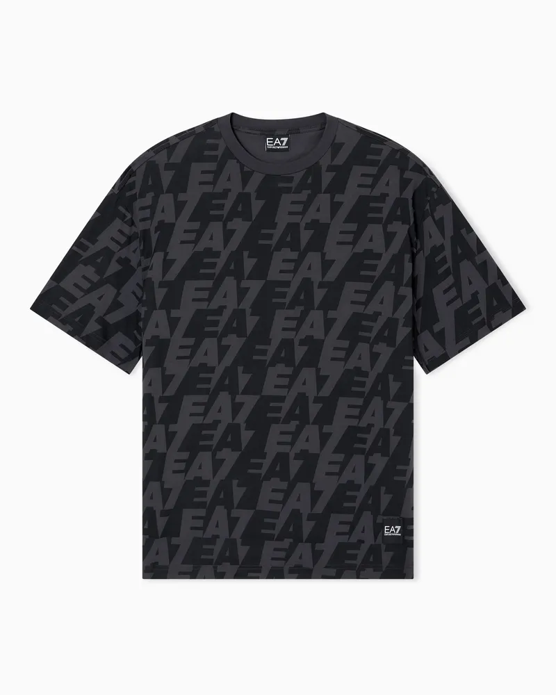 EA7 Logo Series T-Shirt mit Rundhalsausschnitt aus Bio-Baumwolle ASV Grau