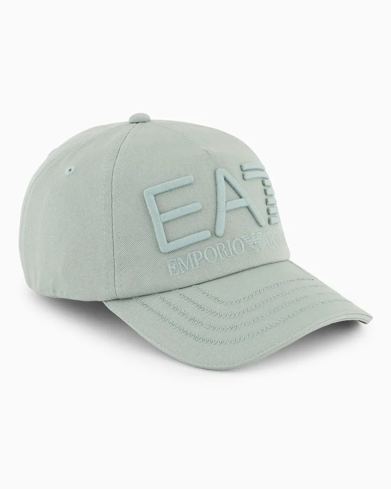 EA7 Logo Series Baseballcap aus Baumwolle Grün