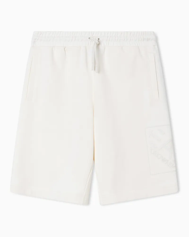 EA7 Baumwollshorts Logo Series Weiß