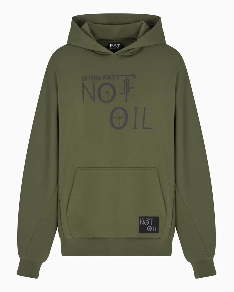 EA7 ASV Urban Escape Sweatshirt mit Kapuze aus Bio-Baumwollmischung Grün