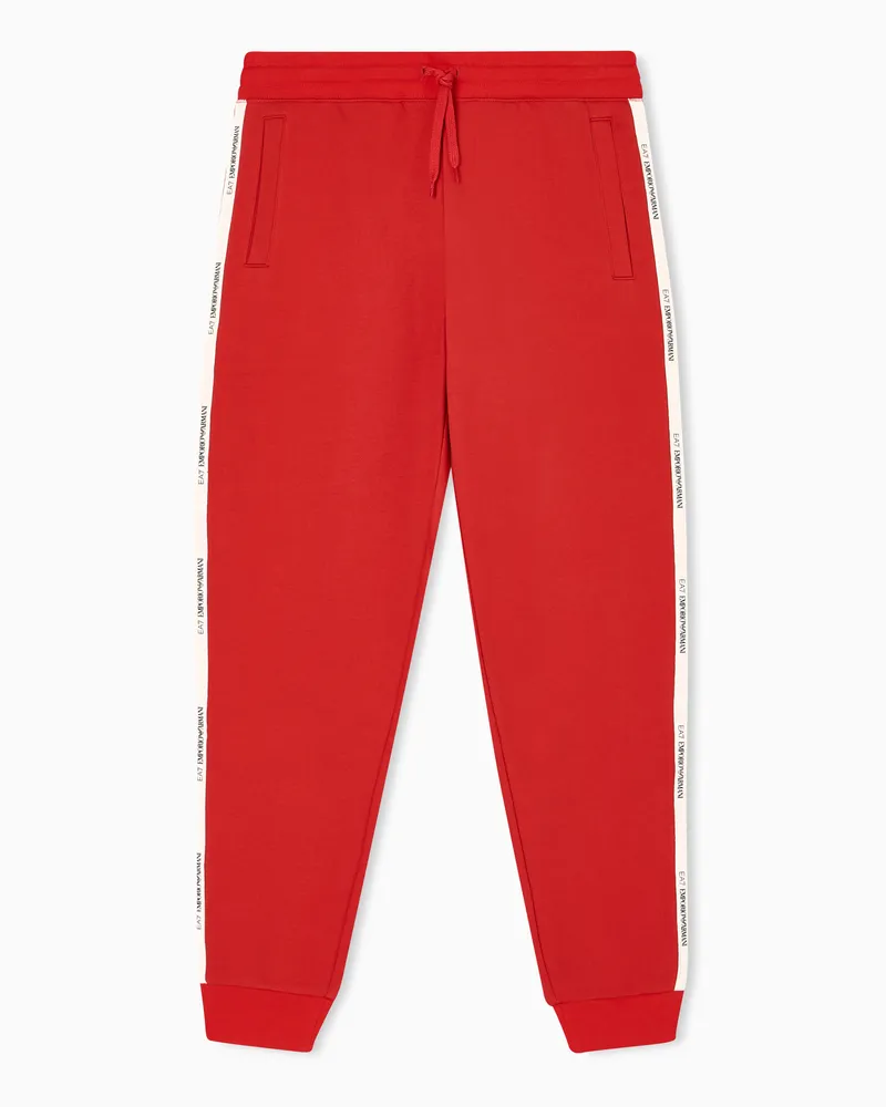 EA7 Logo Series Jogginghose aus einer Baumwollmischung Rot