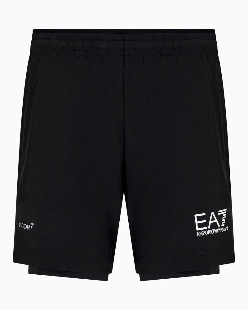 EA7 Dynamic Athlete Shorts aus VIGOR7-Funktionsgewebe Schwarz