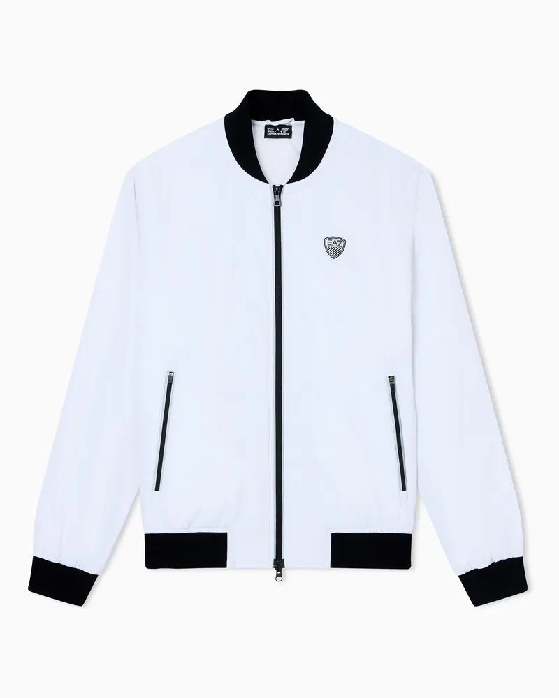 EA7 Premium Shield Bomberjacke aus Nylon Weiß