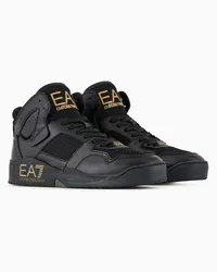 EA7 Basket Mid Sneaker Schwarz