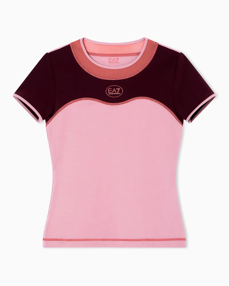 EA7 Tennis Pro Rundhals-T-Shirt aus VENTUS7-Funktionsgewebe Pink