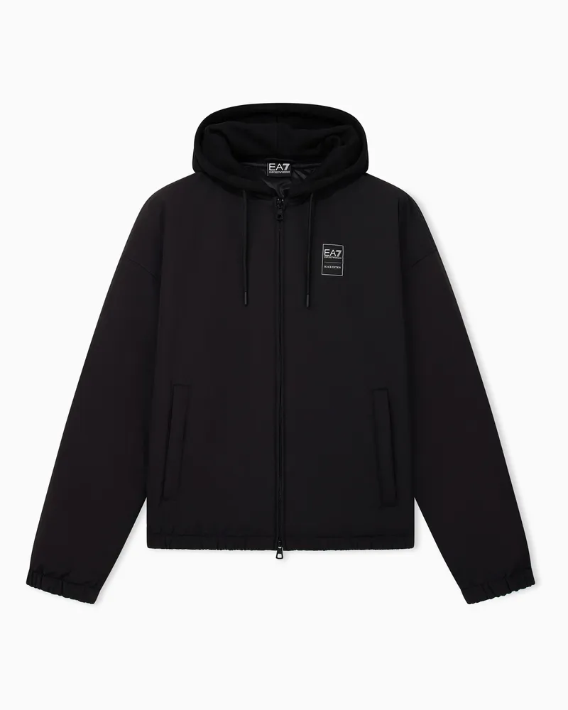 EA7 Blouson BLACK & WHITE Kapuze Reißverschluss Polyamid Schwarz