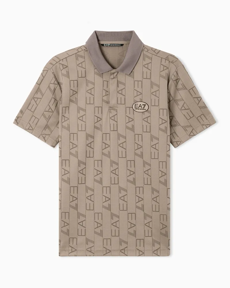 EA7 Golf Pro Poloshirt aus VENTUS7-Funktionsgewebe Beige