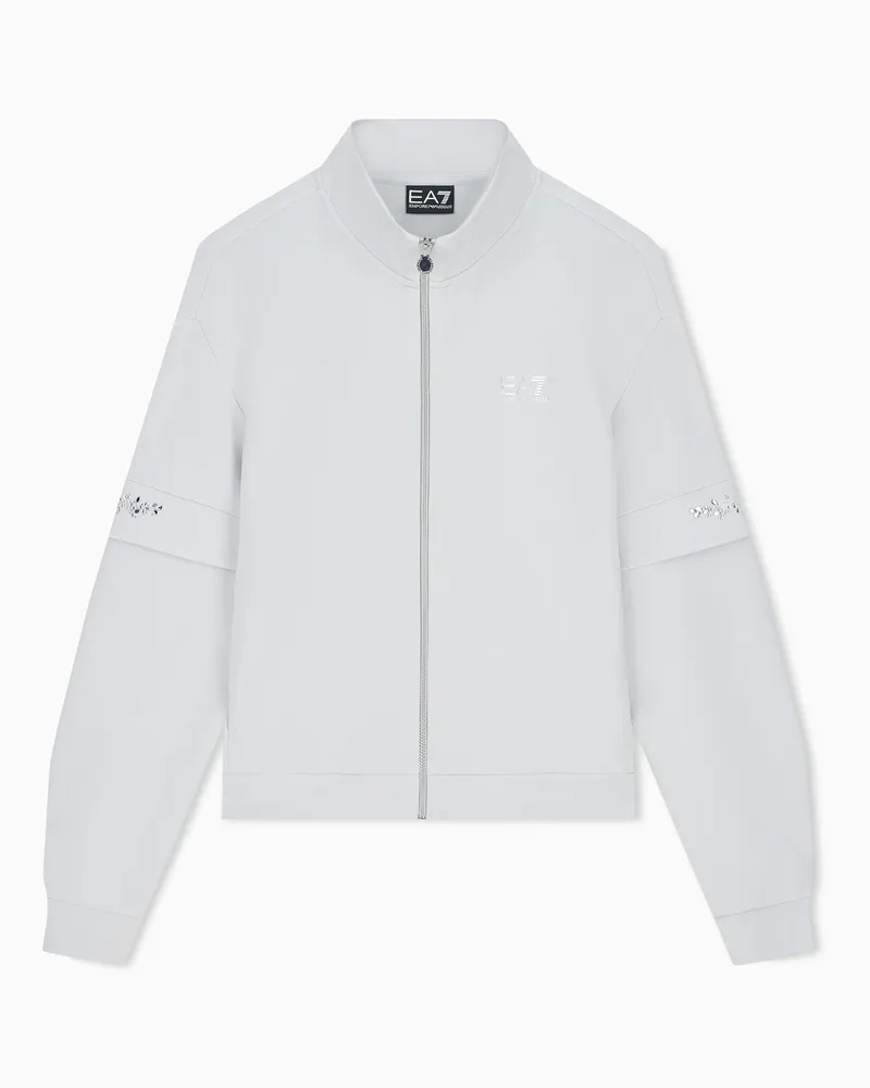 EA7 Sweatshirt Logo Series aus Modaljersey im Regular Fit Grau