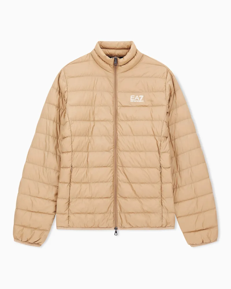 EA7 Core Identity packbare Daunenjacke Beige