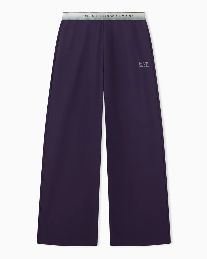 EA7 Jerseyhose Natural Ventus7 mit weitem Bein und Stretchbund Violett