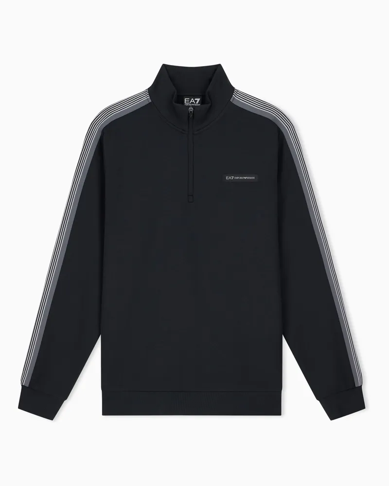 EA7 Sweatshirt Logo Series Jersey mit normaler Passform Schwarz