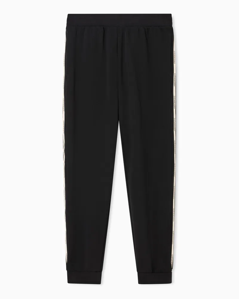 EA7 Logo Series Jogginghose aus einer Baumwoll-Mischung Schwarz