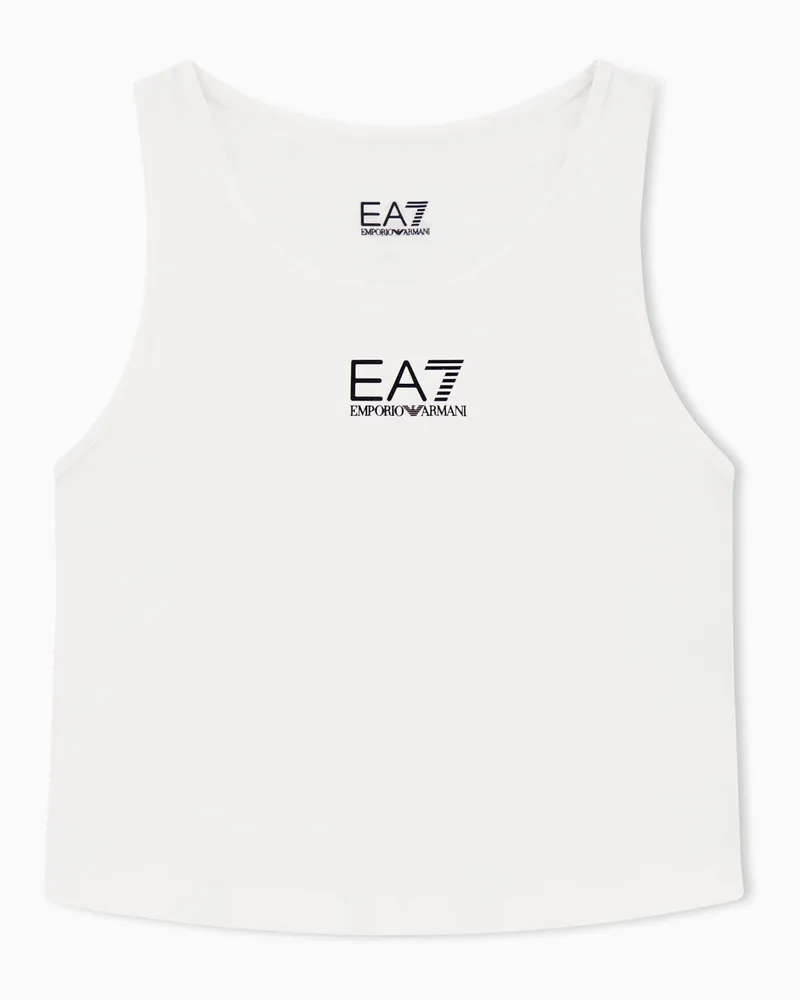 EA7 Tennis Pro Girl Top aus VENTUS7-Funktionsgewebe Weiß