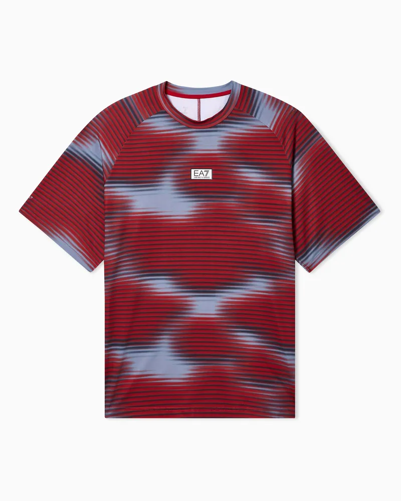 EA7 Dynamic Athlete T-Shirt mit Print aus VENTUS7-Funktionsgewebe Rot