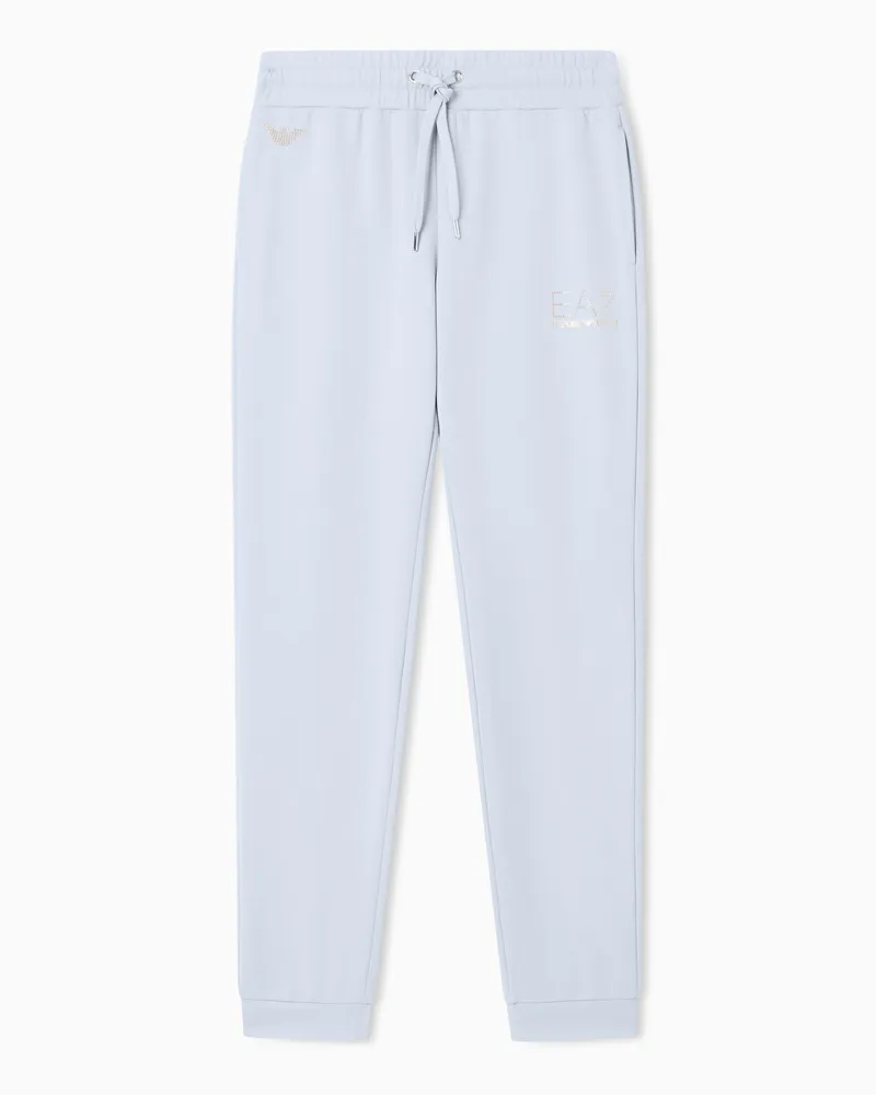 EA7 Evolution Jogginghose aus elastischer Viskose-Mischung Hellblau