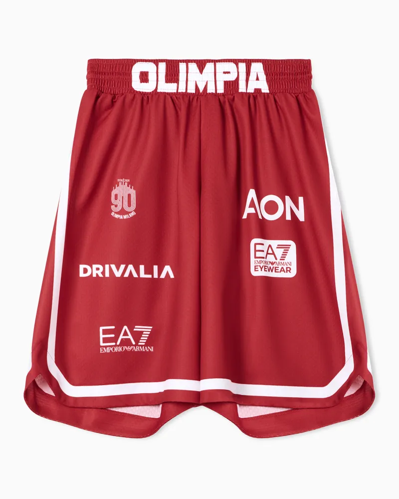 EA7 Olimpia Milano Championship 25/26 Nachbildungsshorts Rot