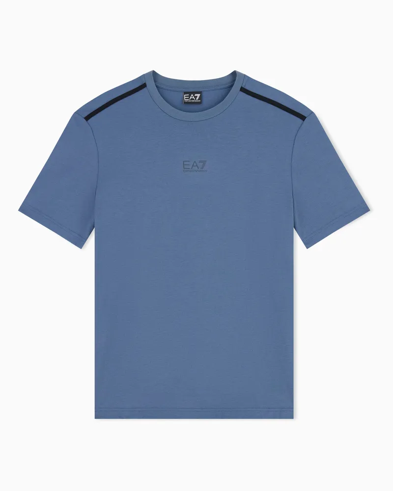 EA7 T-Shirt Natural Ventus 7 aus Jersey Hellblau