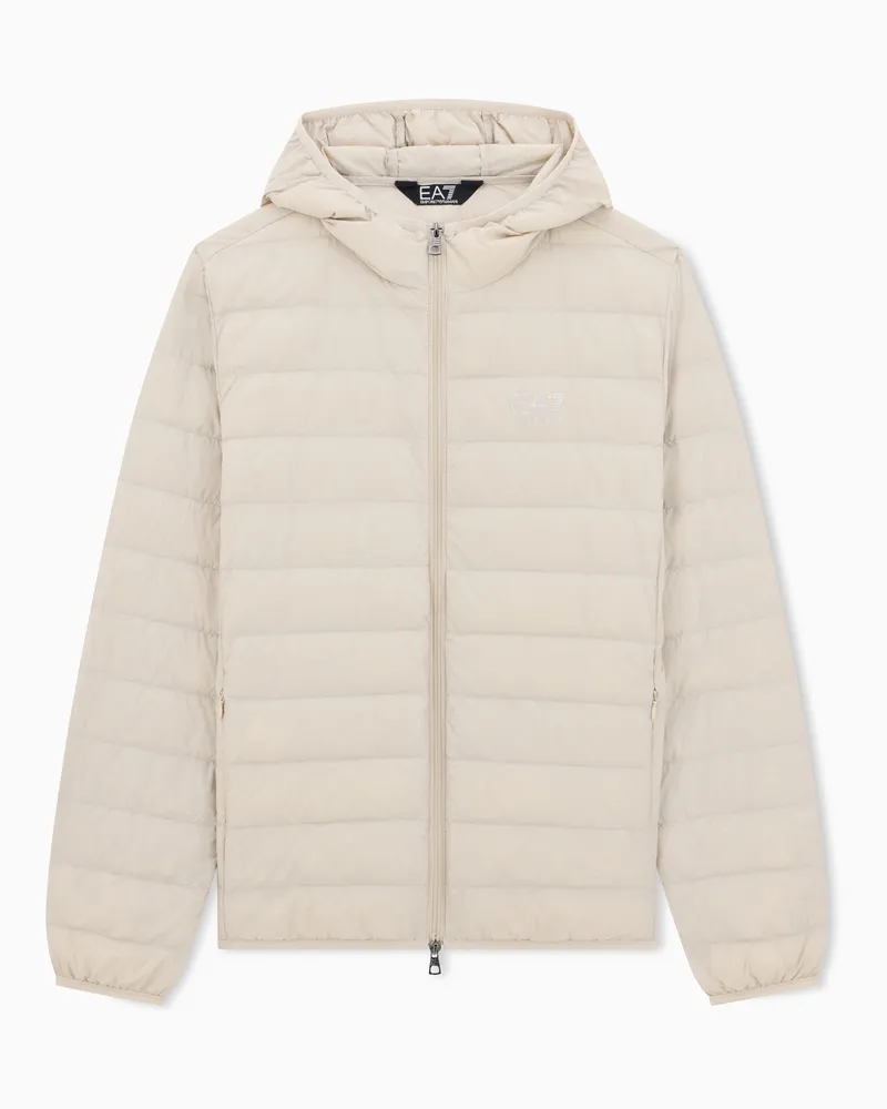 EA7 Packbare Daunenjacke mit Kapuze von Core Identity Beige