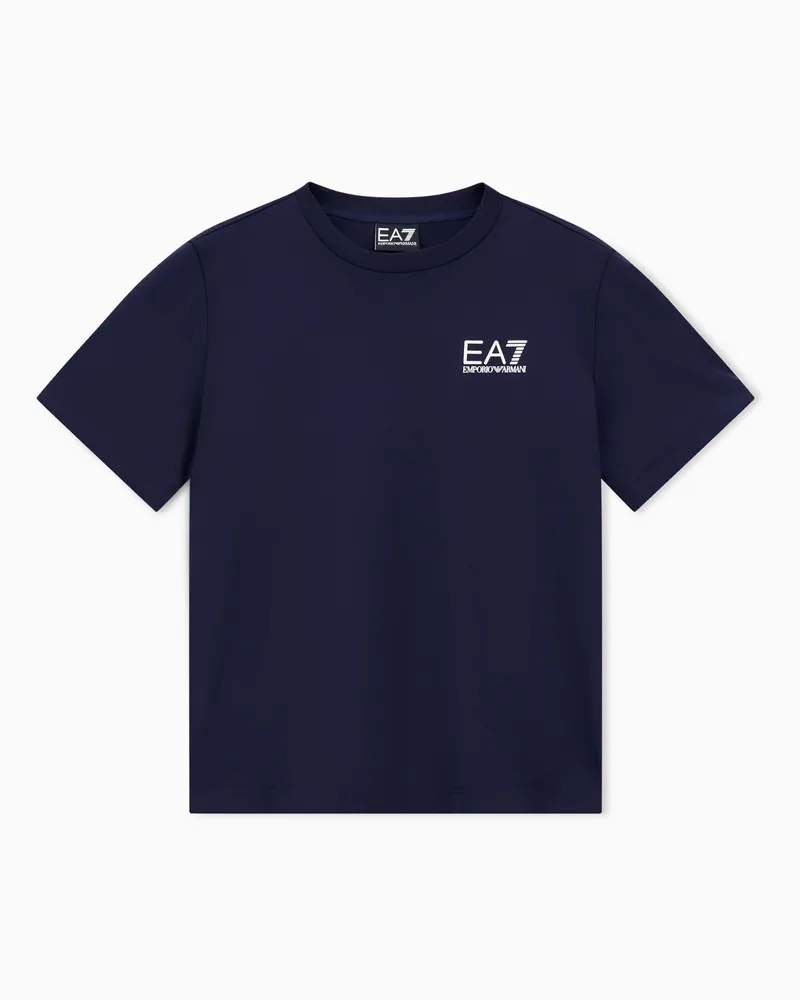 EA7 T-Shirt Core Identity Boy aus Baumwolljersey im Regular Fit Marineblau
