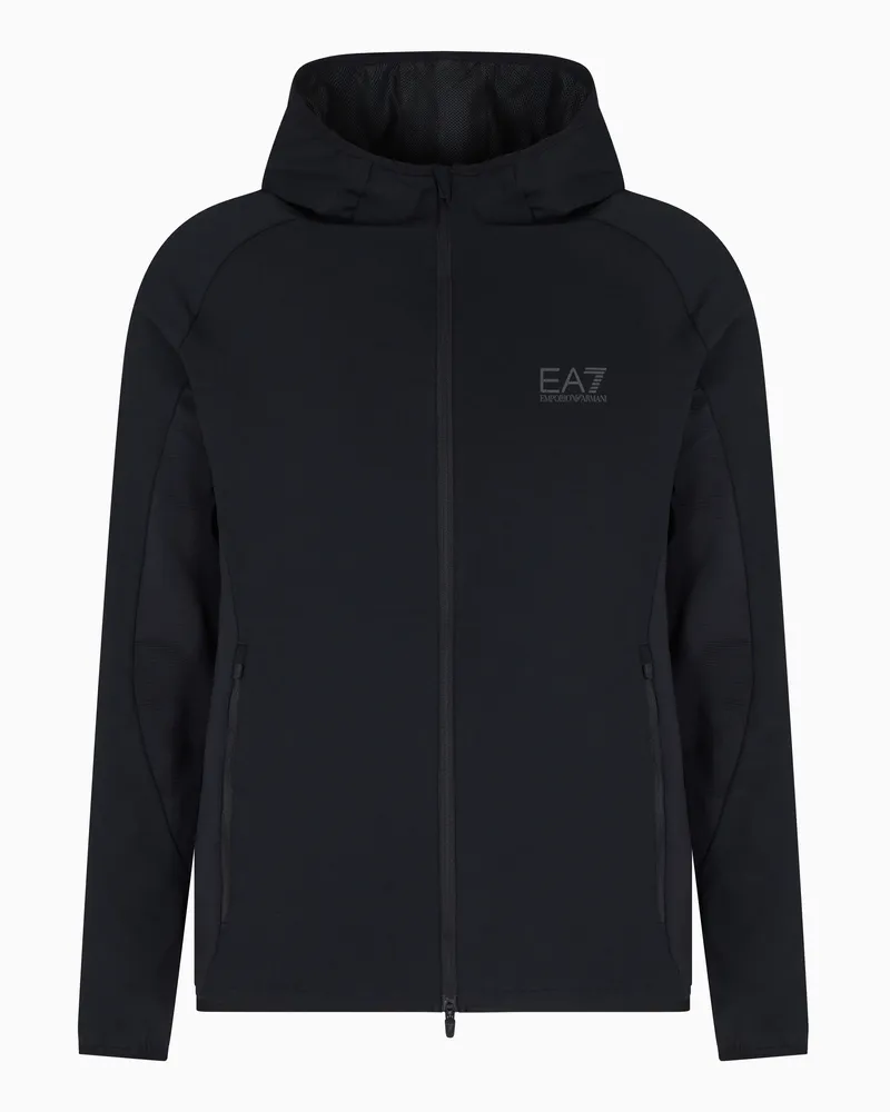 EA7 Kapuzen-Sweatshirt Dynamic Athlete aus Funktionsgewebe VIGOR7 Schwarz