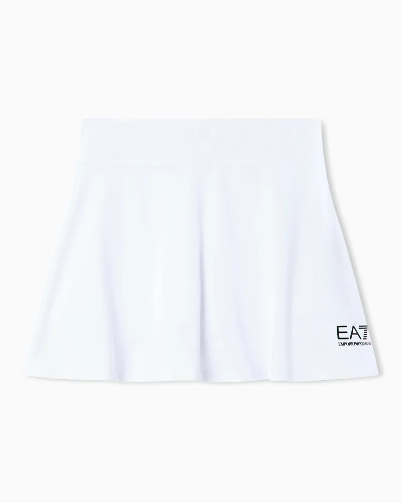 EA7 Tennis Pro Girl Minirock aus VENTUS7-Funktionsgewebe Weiß