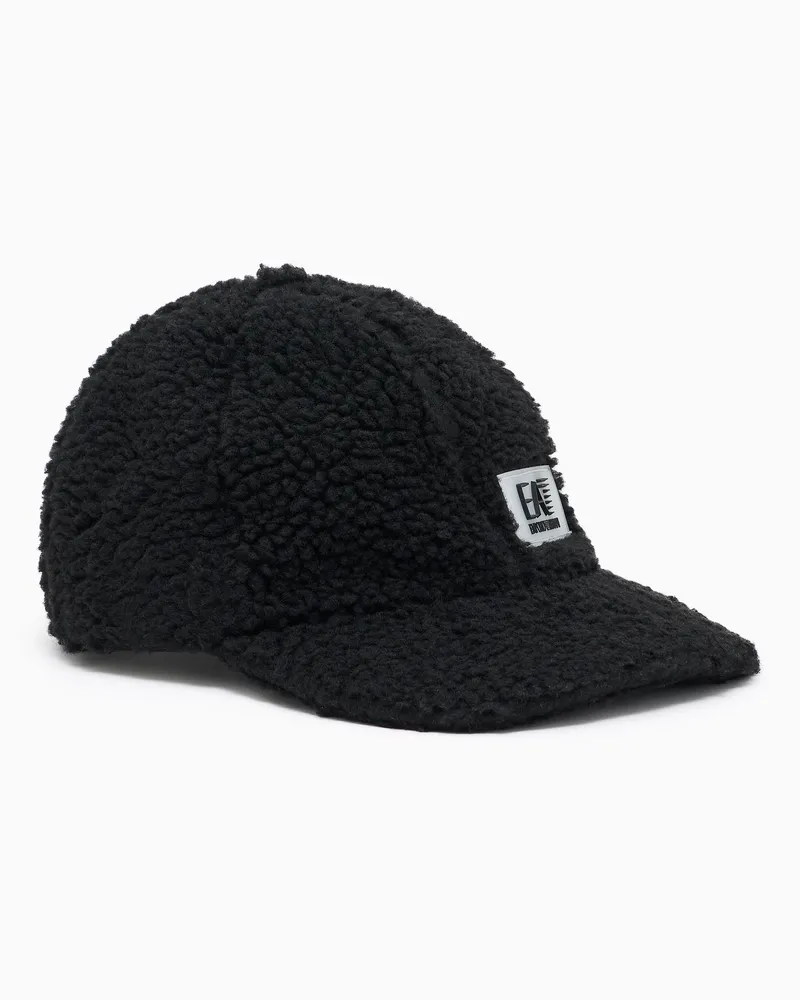 EA7 Contemporary Sport Baseballcap aus Stoff mit Teddyeffekt Schwarz