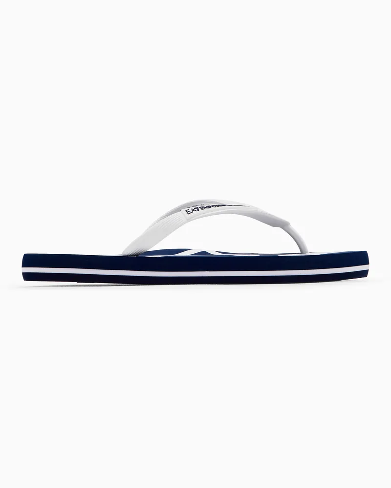 EA7 Zehensandalen aus Gummi mit Logo Blau